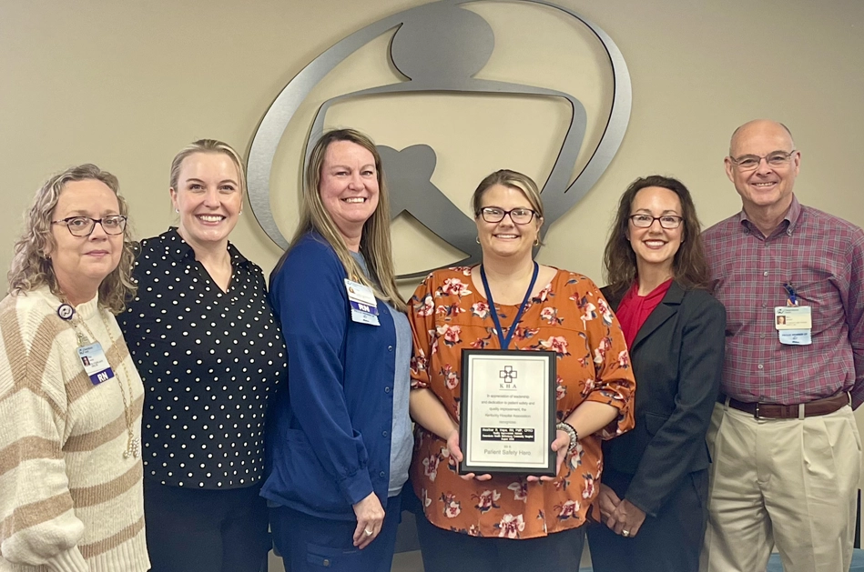 Heather Hope, Quality Improvement Specialist at Owensboro Health Muhlenberg Community Hospital, receives the 2024 KHA Patient Safety Hero Award